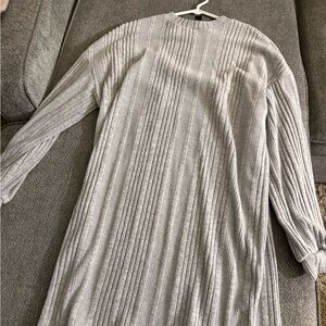SHEIN Light Gray Ribbed Knit Sweater Dress
